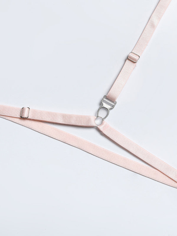 Luxe Feather Lace Lingerie Set – Four-Piece Bra, Panty, Garter & Accessory