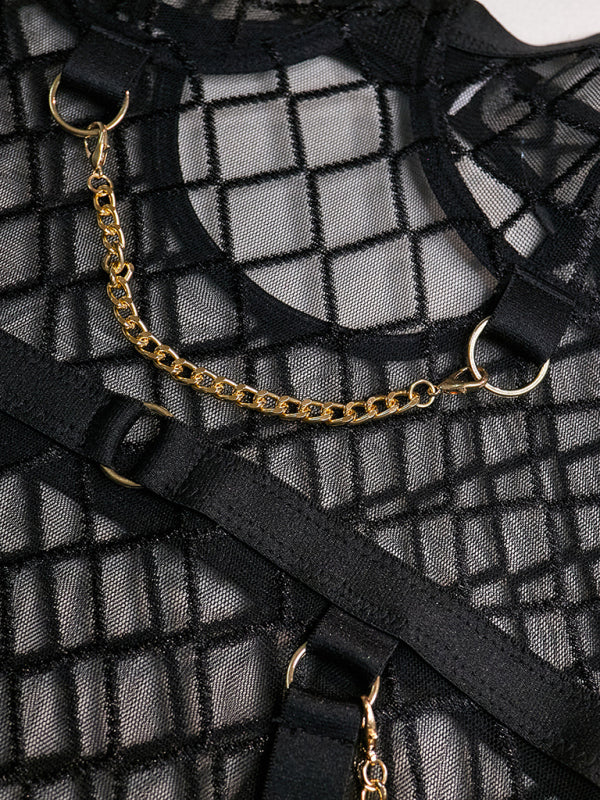 Entwine – Mesh Lace & Chain Lingerie Set